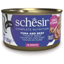 SCHESIRThunfisch mit Rindfleisch und Reis in Wasser gekocht 85 g