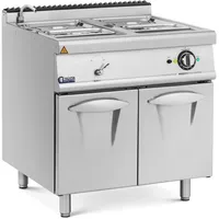 Royal Catering Bain-Marie mit Unterschrank Warmhaltebehälter Speisenwärmer 2 GN 1/2 + 2 GN 1/3, Speisewärmer, Silber