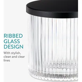 Navaris Zahnputzbecher Glas Schwarz