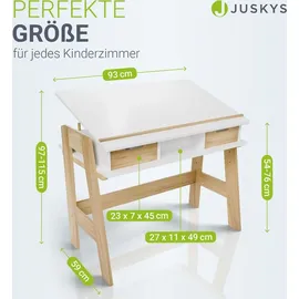 Juskys Kinderschreibtisch Fietje Plus Kiefer weiß