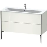 Duravit XViu Waschtisch-Unterschrank XV44840B222 121 x 59,4 x 48 cm, weiß hochglanz, 2 Auszüge, stehend, schwarz matt