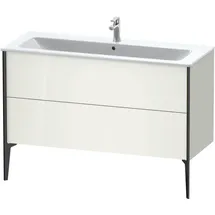 Duravit XViu Waschtisch-Unterschrank XV44840B222 121 x 59,4 x 48 cm, weiß hochglanz, 2 Auszüge, stehend, schwarz matt