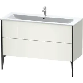 Duravit XViu Waschtisch-Unterschrank XV44840B222 121 x 59,4 x 48 cm, weiß hochglanz, 2 Auszüge, stehend, schwarz matt