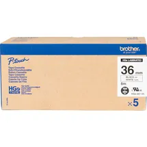 Brother Laminierte Bänder HGE261V5 Schwarz auf Weiß 3,6 cm x 8 m 5 Rolle(n)