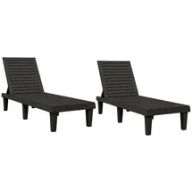 vidaXL Sonnenliegen 155 x 58 x 83 cm Schwarz
