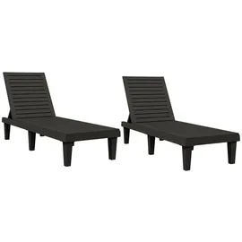vidaXL Sonnenliegen 155 x 58 x 83 cm Schwarz