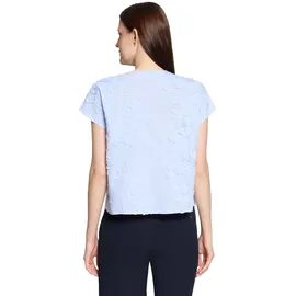 Betty & Co Hemdbluse mit Stickerei Blau/Weiß 44