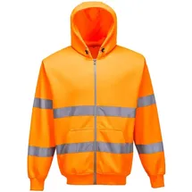 PORTWEST B305 - Warnschutz-Reißverschluss Kapuzen-Sweatshirt, 1 Stück, S, Orange,