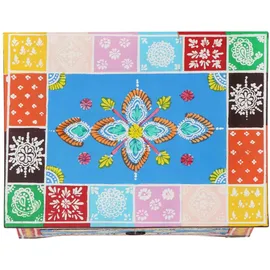 vidaXL Nachttisch Handbemalt 40x30x50 cm Mango Massivholz
