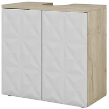 Vicco Waschbeckenunterschrank Edge Weiß modern 60x57 cm Badezimmer, Schrank Badschrank Badkommode Badmöbel 2 Türen