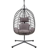 [en.casa] Hängesessel Kandsvas mit Gestell 198x110x95 cm Grau