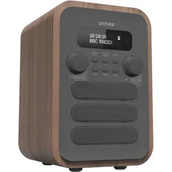 Denver DAB-48GREY Radio Persönlich Digital Grau, Holz