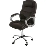 Mendler Profi-Bürostuhl Boston XXL Chefsessel Drehstuhl US-Version, 150kg belastbar, Kunstleder - braun