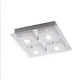 Selltec LED-Deckenleuchte, chrom, 30x30cm, Farbwechsel, Fernbedienung RGB