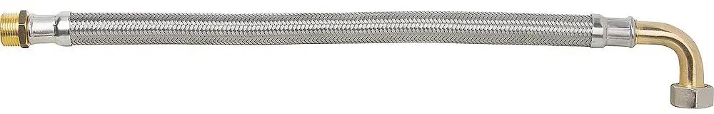 Panzerschläuche KTW-A mit Edelstahlumflechtung L=300mm 3/4'' IGÜ-Bogen x AG