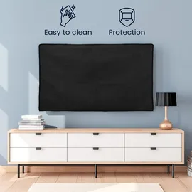 kwmobile 43" TV Abdeckung Indoor - Fernseher Hülle Bildschirmschutz Abdeckung - TV Bildschirm Staubschutzhülle - Fernsehabdeckung - Leinen Schwarz