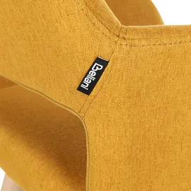 Beliani Esszimmerstuhl Polsterbezug gelb CHICAGO