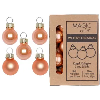 MAGIC by Inge Christbaumschmuck, Weihnachtskugeln Glas 2cm 25 Stück - Sweet Melon orange