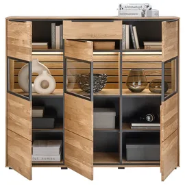 Set One by Musterring Highboard Jackson 150 x 130 x 40 cm Braun / Schwarz