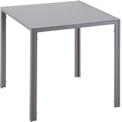 HOMCOM Esstisch Stahl, Hartglas