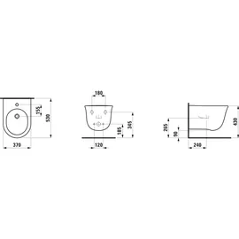 Laufen The New Classic Wandbidet, 1 Hahnloch, mit Überlauf, verdeckte Befestigung, H8308517573021,