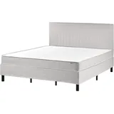 Beliani Boxspringbett Stoff Countess 180 x 200 cm Hellgrau