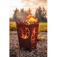 Edelrost Feuerkorb Florian Feuerschale Feuertonne Feuerstelle Metall