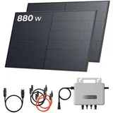 Solarway® 880Wp / 800W Balkonkraftwerk komplett Steckdose - neuester EcoFlow Stream 800 Watt Wechselrichter - Solaranlage Komplettset - 440W bifaziale Black Solarmodule & EcoFlow & Zubehör