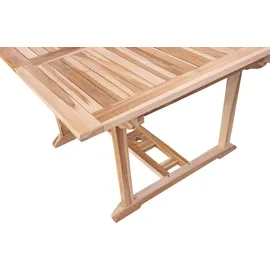 möbelliebling Teak Gartentisch 120-170 x 120 x 75 cm Beige