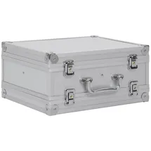 vidaXL Waffenkoffer mit 2 Schlüsseln Gewehrkoffer Pistolenkoffer Jagdkoffer Universalkoffer Alukoffer Aluminium Alu ABS Silbern 31x26x15,2 cm