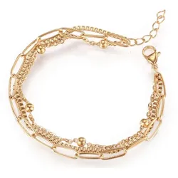 Kingka Armband »Schmuck Geschenk, Layering« Kingka gelbgoldfarben