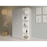 Home Affaire Kleiderschrank HOME AFFAIRE "ELLETE geräumiger Schrank mit Regalfächern und Kleiderstangen", grau (weiß, hellgrau), B:120cm H:196,5cm T:60cm, Melamin, Schränke, Kleiderschrank