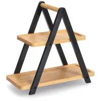 Zeller 2-stöckige Etagere 32 cm Holz Schwarz
