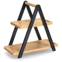 Zeller 2-stöckige Etagere 32 cm Holz Schwarz