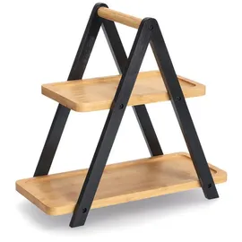 Zeller 2-stöckige Etagere 32 cm Holz Schwarz