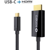 Sonero USB-C auf HDMI Kabel, 4K@60Hz mit 18Gbps, USB 3.1, Alt Mode, Thunderbolt 3 kompatibel für MacBook Pro, Samsung S8, Dell XPS 15 und andere USB-C Computer, 1,0m schwarz