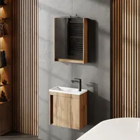 Planetmöbel Badmöbel Set mit Waschtisch inkl. Waschbecken und LED-Spiegelschrank