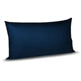 fleuresse Kissenbezug Satin 40 x 80 cm Blau Nachtblau