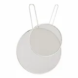 Relaxdays Spritzschutz für Pfannen, 2er Set, rostfreier Edelstahl, mit 25 & 33 cm ∅, Fettspritzschutz mit Griff, silber