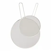 Relaxdays Spritzschutz für Pfannen, 2er Set, rostfreier Edelstahl, mit 25 & 33 cm ∅, Fettspritzschutz mit Griff, Silber