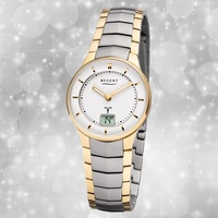 Armband-Uhr Funk Metall gold silber FR-261 Damen Uhr Regent Funkuhr URFR261