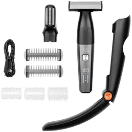 Sichler Men's Care Elektrischer Akku-Körper-Rasierer und -Haartrimmer Schwarz