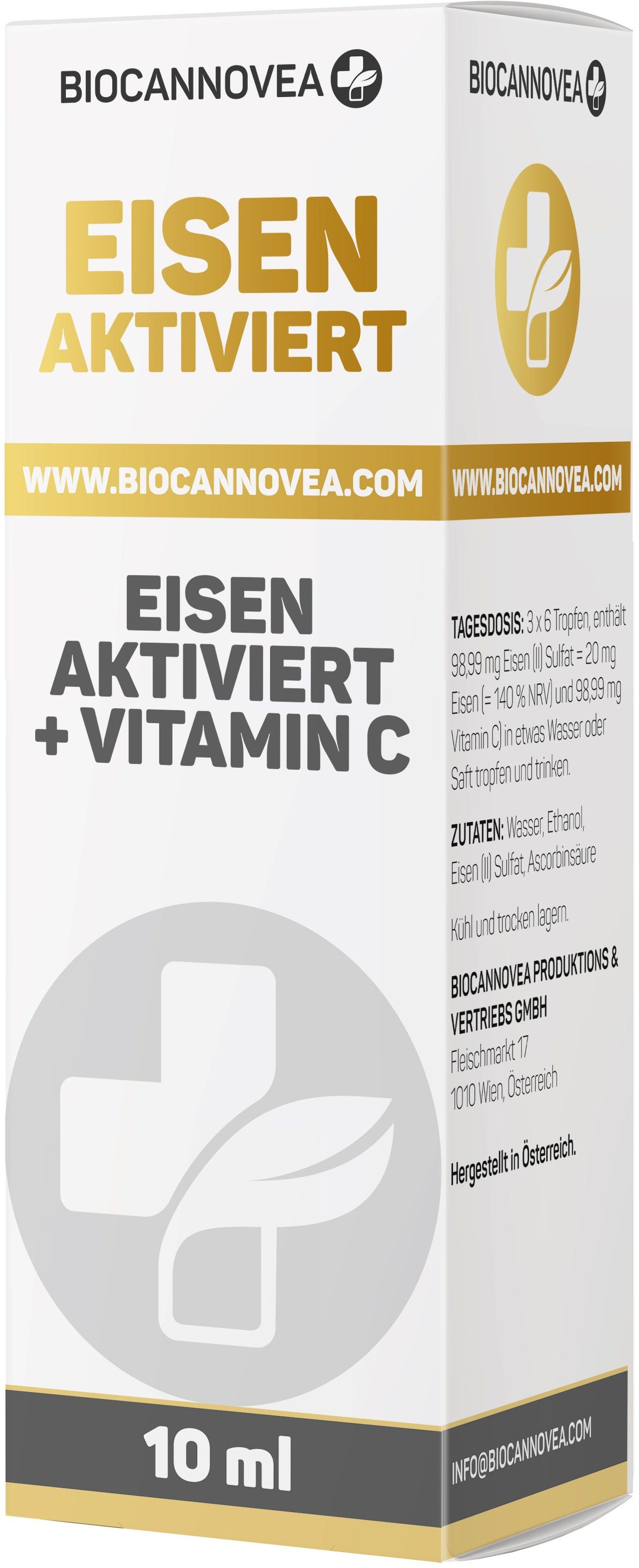 Biocannovea Eisen aktiviert + Vitamin C Tropfen 10 ml