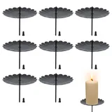 8 Stück Adventskranz für Kerzenhalter, Adventskranz Kerzenhalter, Adventskerzenhalter Metall Kerzenleuchter mit Dorn, Geldgeschenk Kommunion 7.5cm