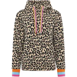 Zwilling Hoodie »"Leo Allover Neon Kante"«, mit Animal-Design und kontrastfarbigen Ärmelbündchen, Gr. XXL, beige, , 48620226-XXL