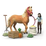 Schleich 42797 - Horse Club, Emilys Pflegeset mit Pferd, 15-teilig, Spielset