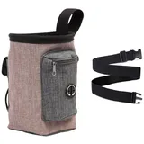 jiuzcare Futterbeutel für Hunde Leckerlibeutel Hundefutterbeutel Haustier Snack Tasche Outdoor Leckerlie-Tasche für das Training Spender Tragbare Dog Pouch Futterbeutel Hunde mit viel Stauraum, Braun