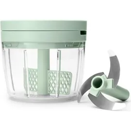 Brabantia TASTY+ Manueller Lebensmittelzerkleinerer | Handbetriebener Minizerkleinerer mit Edelstahlklingen | Zerkleinern und Verquirlen | Kompaktes Küchenwerkzeug | Jade Green