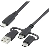 Renkforce USB-Ladekabel USB 2.0 USB-C® 3.00 m Schwarz RF-6615910