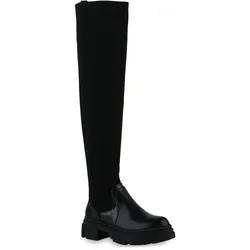 Damen Overknees in Schwarz